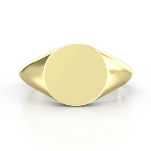 Beards Round Signet Ring 12mm 18ct Yellow Gold