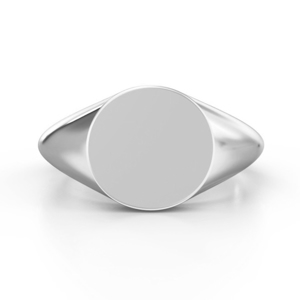 Beards Round Signet Ring 10mm Platinum