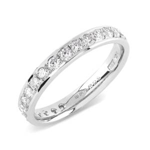 Beards Platinum Diamond Thread & Grain Full Eternity Ring