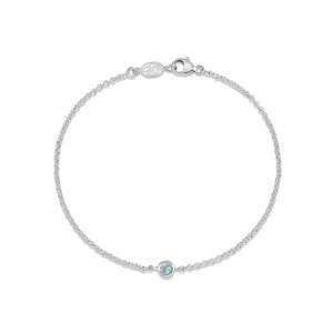 Dower & Hall Single Aquamarine Dewdrop Chain Bracelet