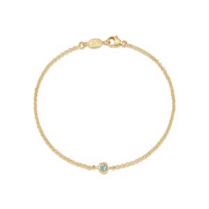 Dower & Hall Single Aquamarine Dewdrop Chain Bracelet
