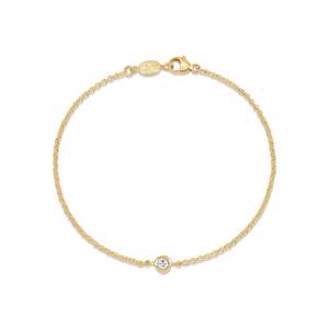Dower & Hall Single White Sapphire Dewdrop Chain Bracelet