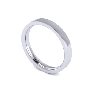 Beards Flat Court Wedding Band Platinum