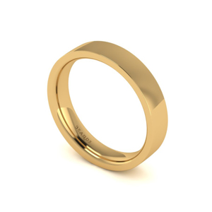 Beards Flat Court Wedding Band Yellow Gold