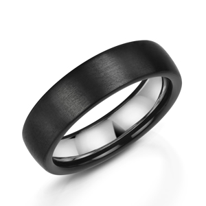 Zedd Satin Finish Zirconium & Silver Ring 6mm