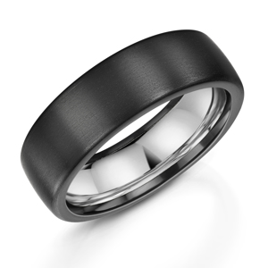 Zedd Satin Finish Zirconium & Silver Ring 7mm