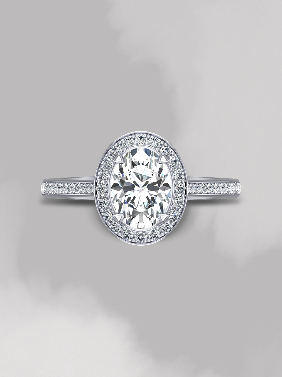 Oval Halo Diamond Solitaire Ring Cheltenham Beards Jewellers