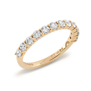 Beards 18ct Yellow Gold Shared Claws Half Eternity Ring