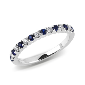 BEARDS 18ct White Gold Sapphire & Diamond Eternity Ring